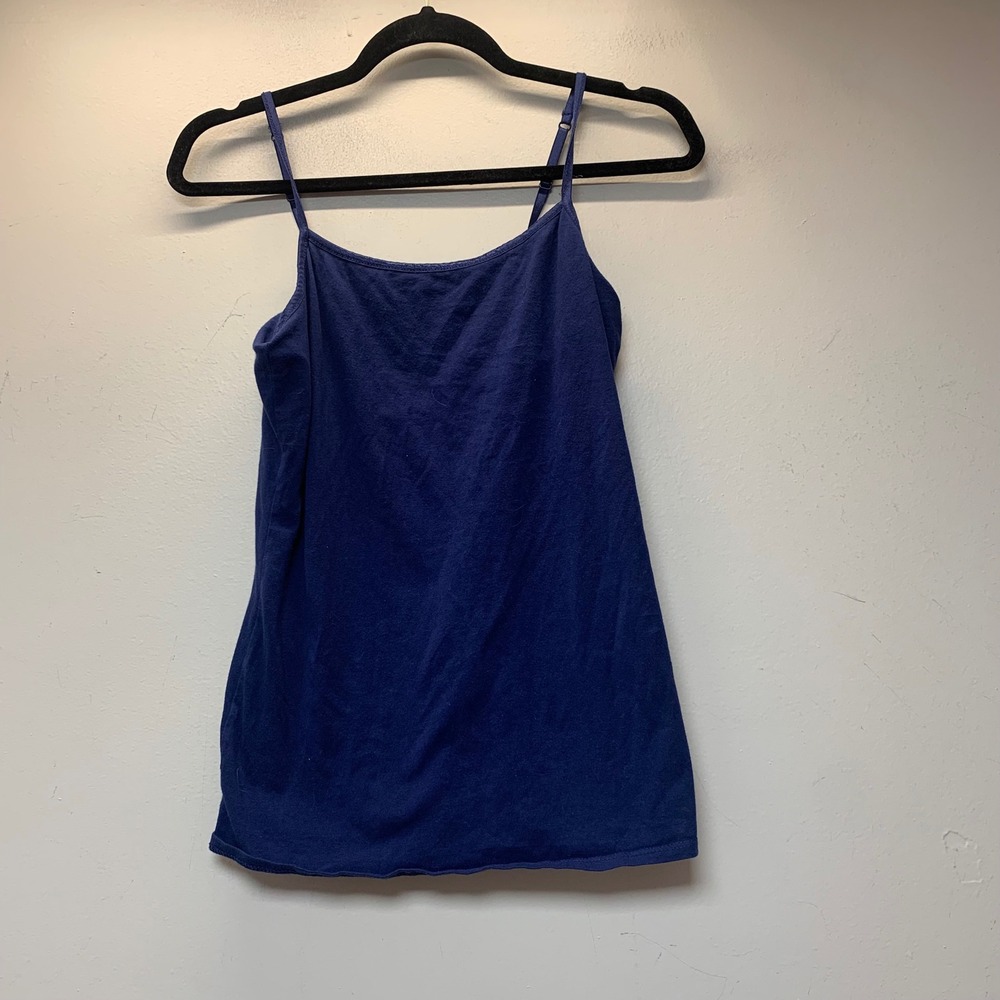 SO Camisole Women Large Navy Blue Excellent Adjustable Spaghetti Strap Tank Top
